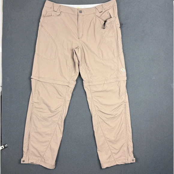 Mountain Hardwear Mens Size XL Nylon Convertible Hiking Outdoor Pants Beige - Picture 2 of 15